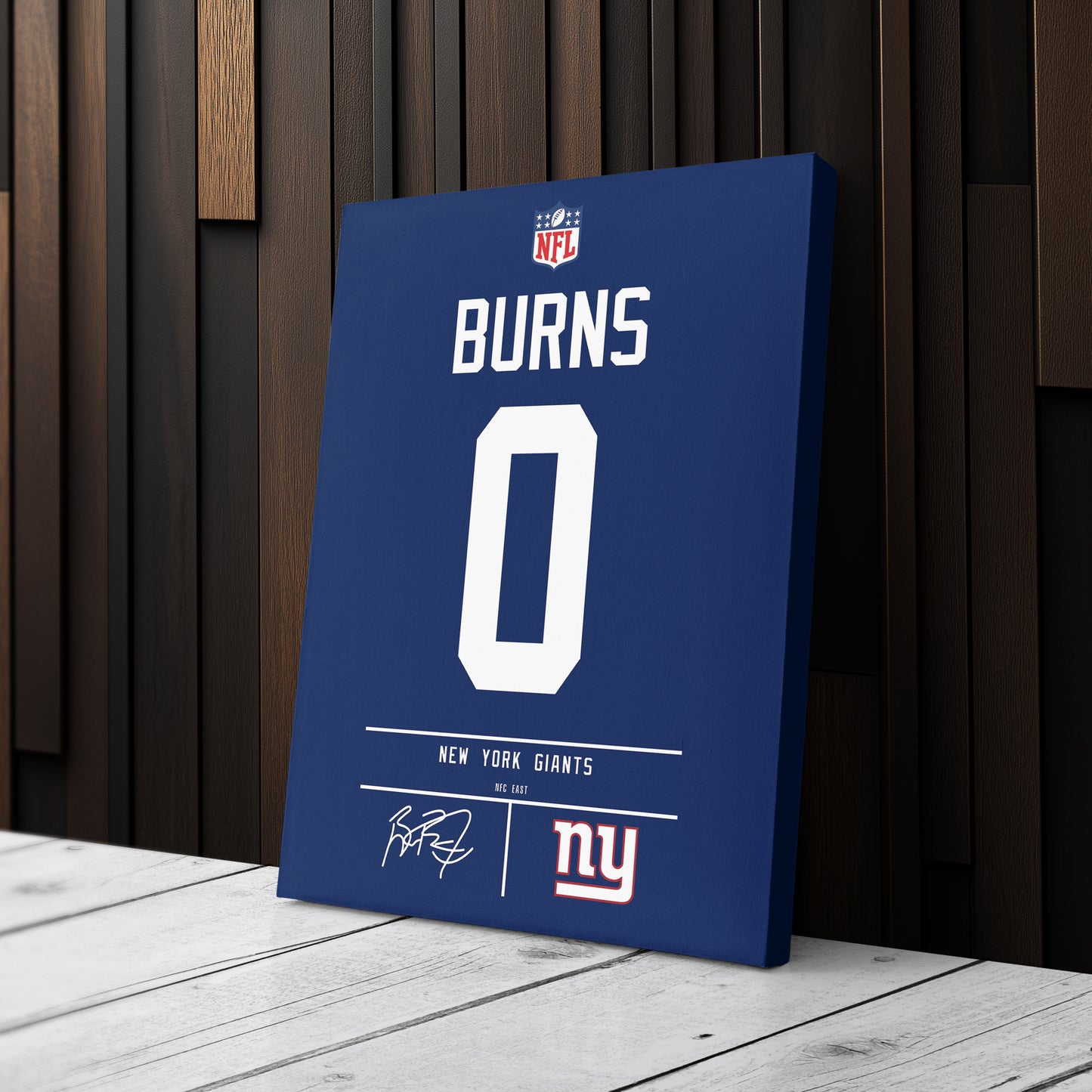 Brian Burns New York Giants Jersey Canvas Wall Art