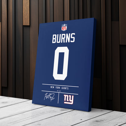 Brian Burns New York Giants Jersey Canvas Wall Art