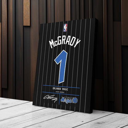 Tracy McGrady Orlando Magic Jersey Canvas Wall Art
