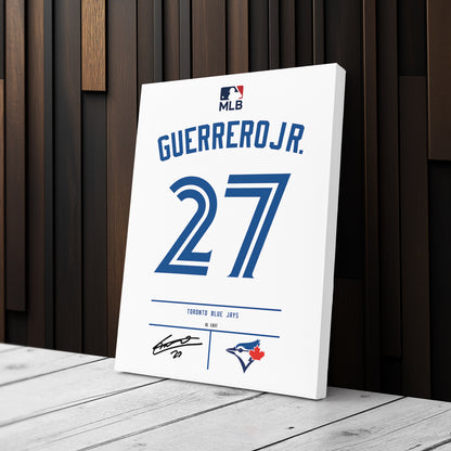 Vladimir Guerrero Jr. Blue Jays Jersey Canvas Print | Wall Art Decor