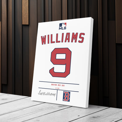 Ted Williams Red Sox Jersey Canvas Print | Wall Art Decor