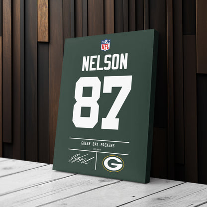 Jordy Nelson Packers Jersey Canvas Print | Wall Art Decor