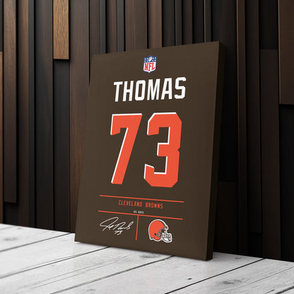 Joe Thomas Browns Jersey Canvas Print | Wall Art Decor