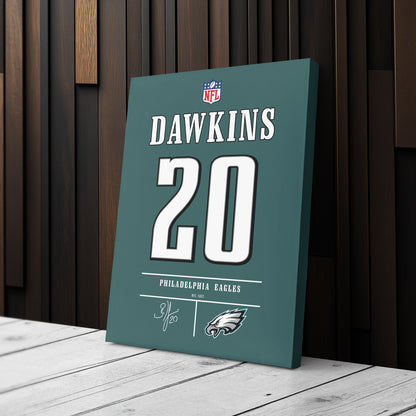 Brian Dawkins Eagles Jersey Canvas Print | Wall Art Decor