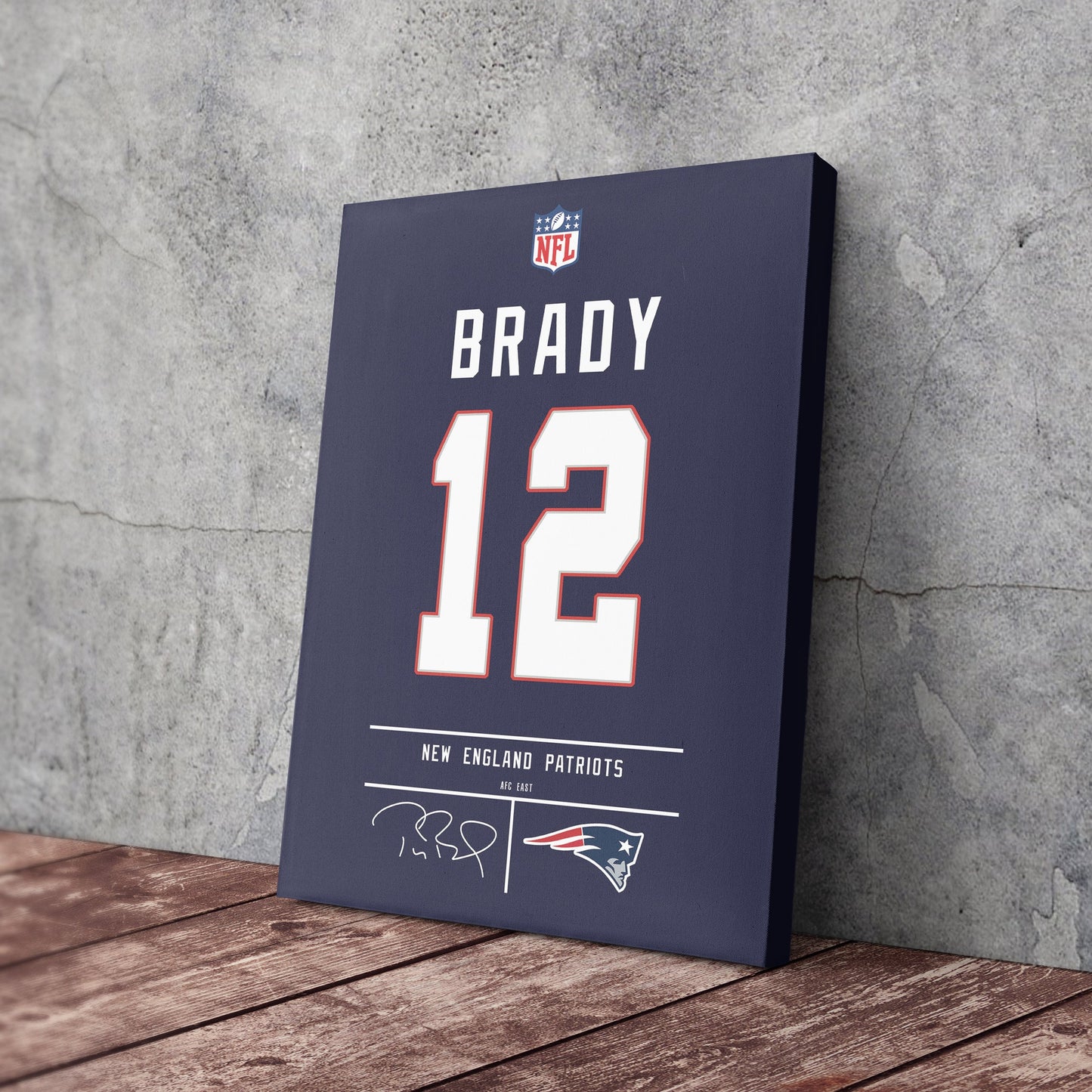 Tom Brady Patriots Jersey Canvas Print | Wall Art Decor