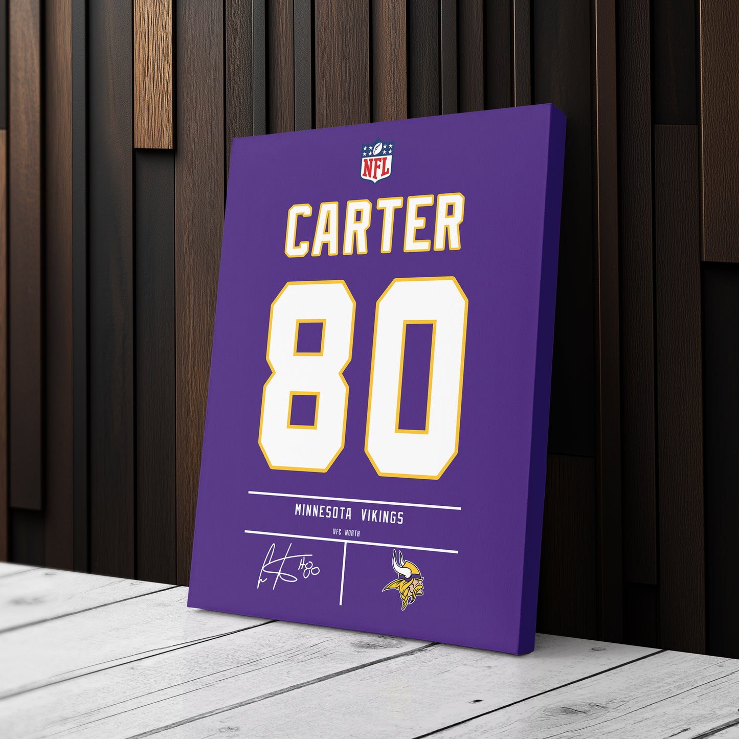 Cris Carter Minnesota Vikings Jersey Canvas Wall Art