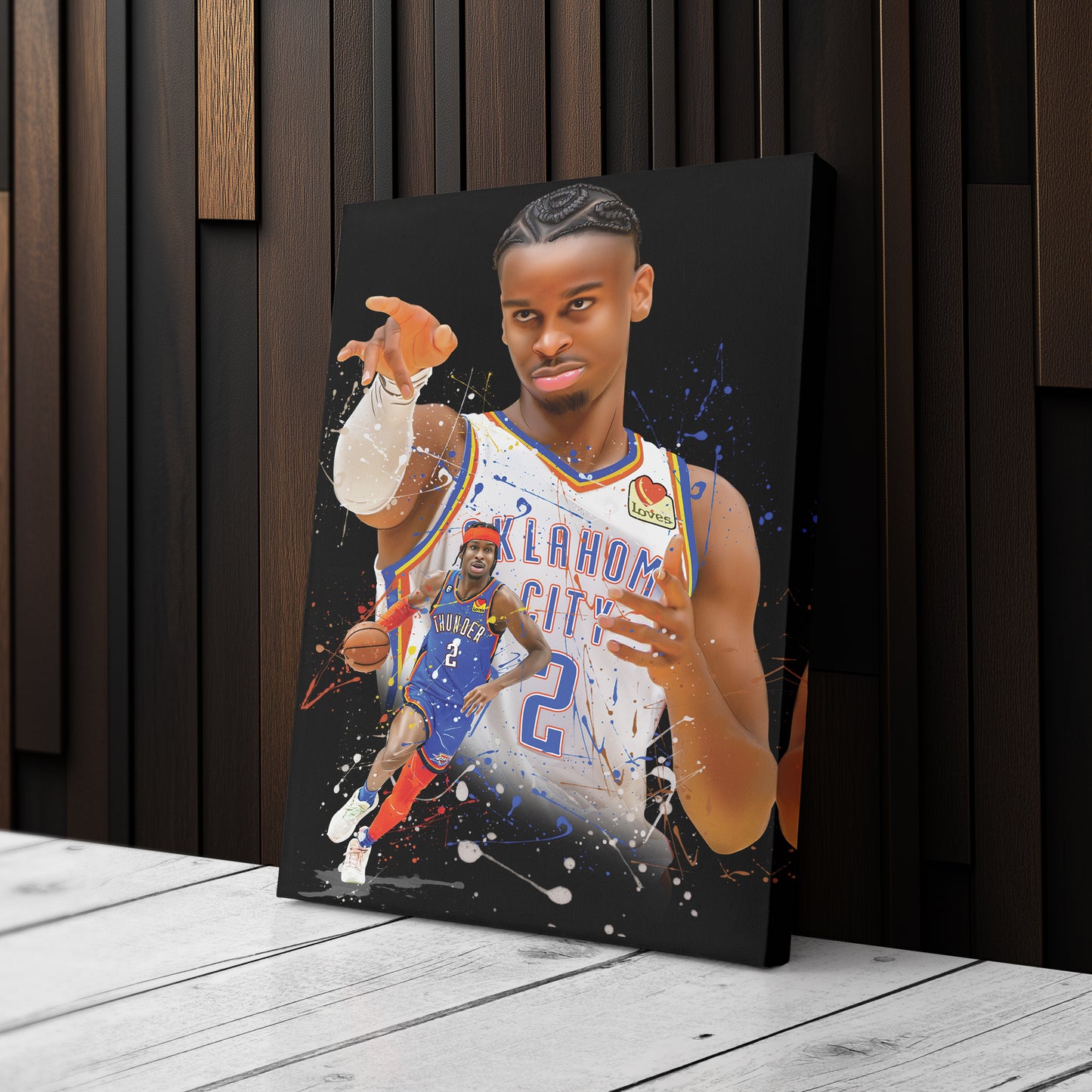 Shai Gilgeous-Alexander Thunder Canvas Print | Oklahoma City Basketball Wall Art