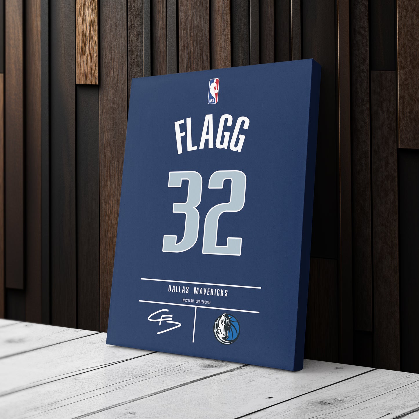 Cooper Flagg Dallas Mavericks Jersey Canvas Wall Art