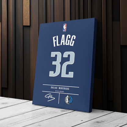 Cooper Flagg Dallas Mavericks Jersey Canvas Wall Art