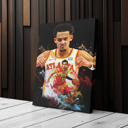 Trae Young Hawks Canvas Print | Atlanta Basketball Wall Art