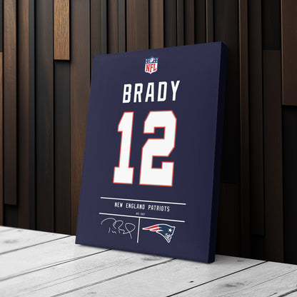 Tom Brady Patriots Jersey Canvas Print | Wall Art Decor