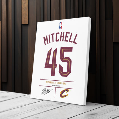 Donovan Mitchell Cavaliers Jersey Canvas Print | Wall Art Decor