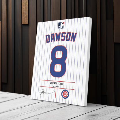 Andre Dawson Cubs Jersey Canvas Print | Wall Art Decor