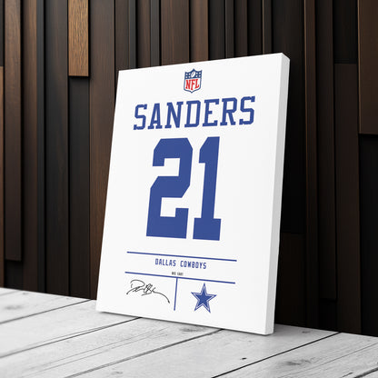 Deion Sanders Cowboys Jersey Canvas Print | Wall Art Decor