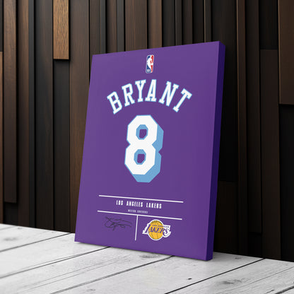 Kobe Bryant Purple Lakers Jersey Canvas Print | Wall Art Decor