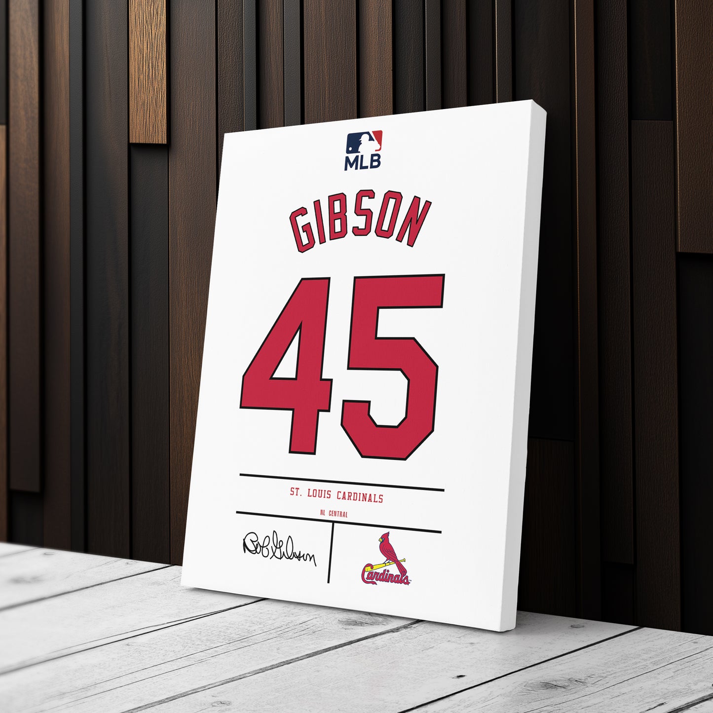 Bob Gibson St. Louis Cardinals Jersey Canvas Wall Art