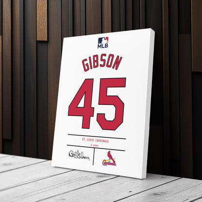 Bob Gibson St. Louis Cardinals Jersey Canvas Wall Art