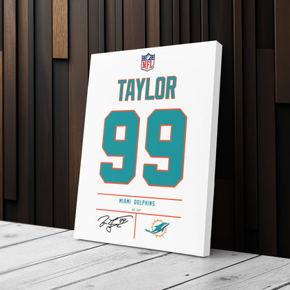 Jason Taylor Dolphins Jersey Canvas Print | Wall Art Decor