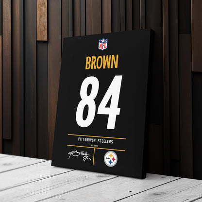 Antonio Brown Steelers Jersey Canvas Print | Wall Art Decor