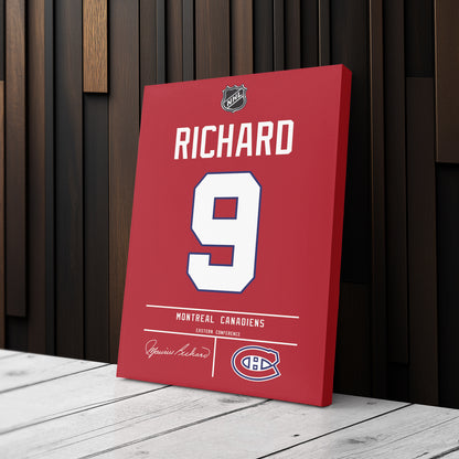 Maurice Richard Canadiens Jersey Canvas Print | Wall Art Decor
