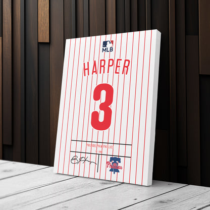Bryce Harper Phillies Jersey Canvas Print | Wall Art Decor
