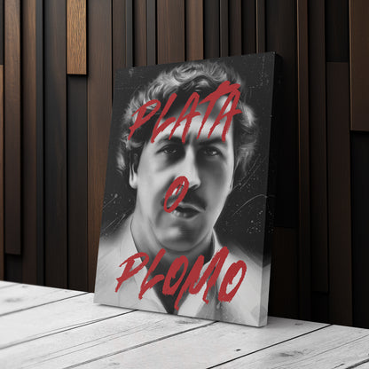 Pablo Escobar 'Plata o Plomo' Canvas Print | Crime Legend Wall Art