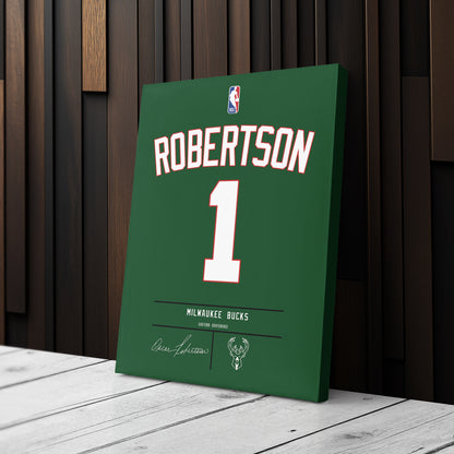 Oscar Robertson Bucks Jersey Canvas Print | Wall Art Decor
