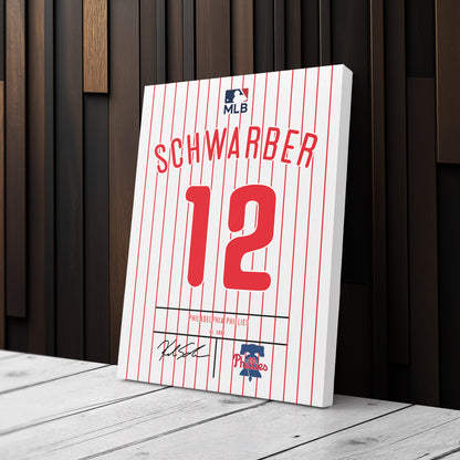 Kyle Schwarber Phillies Jersey Canvas Print | Wall Art Decor
