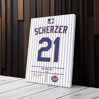 Max Scherzer Mets Jersey Canvas Print | Wall Art Decor