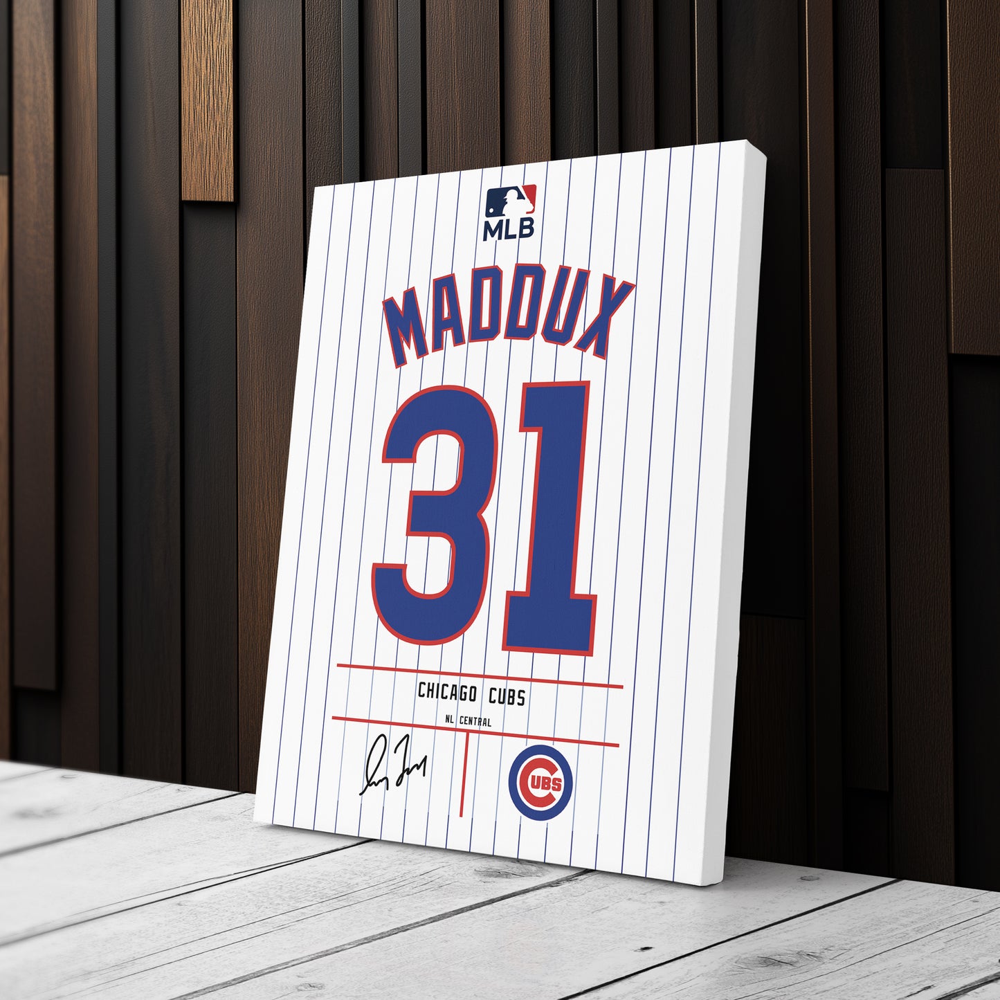 Greg Maddux Chicago Cubs Jersey Canvas Wall Art