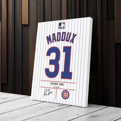 Greg Maddux Chicago Cubs Jersey Canvas Wall Art