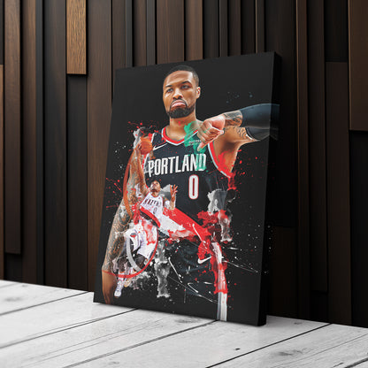 Damian Lillard Blazers Canvas Print | Portland Basketball Wall Art
