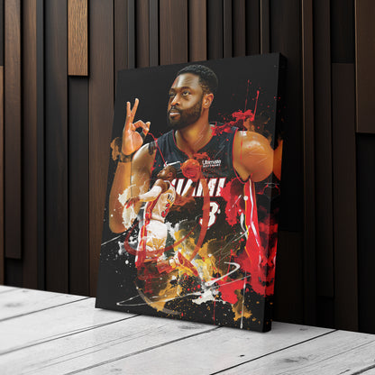 Dwyane Wade Miami Heat Canvas Print | Basketball Wall Art