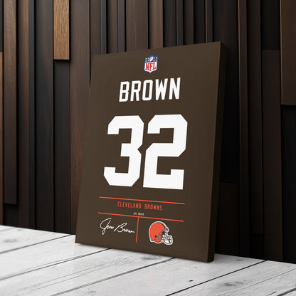 Jim Brown Cleveland Browns Jersey Canvas Wall Art