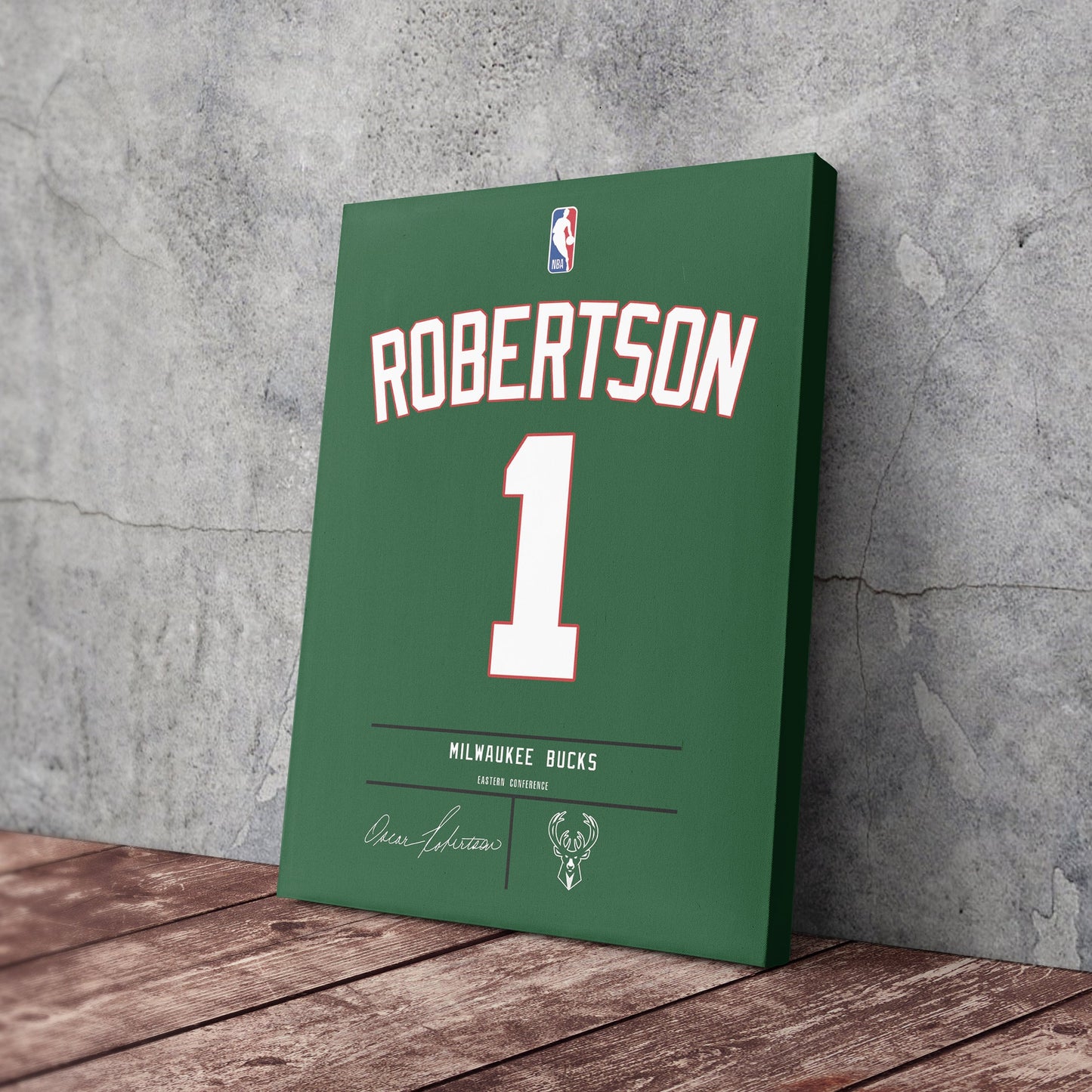 Oscar Robertson Bucks Jersey Canvas Print | Wall Art Decor