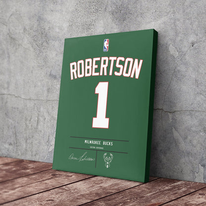 Oscar Robertson Bucks Jersey Canvas Print | Wall Art Decor