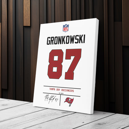 Rob Gronkowski Buccaneers Jersey Canvas Print | Wall Art Decor