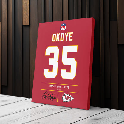 Christian Okoye Chiefs Jersey Canvas Print  Wall Art Decor