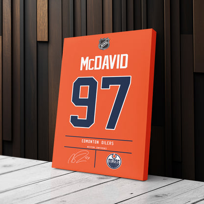 Connor McDavid Oilers Jersey Canvas Print | Wall Art Decor