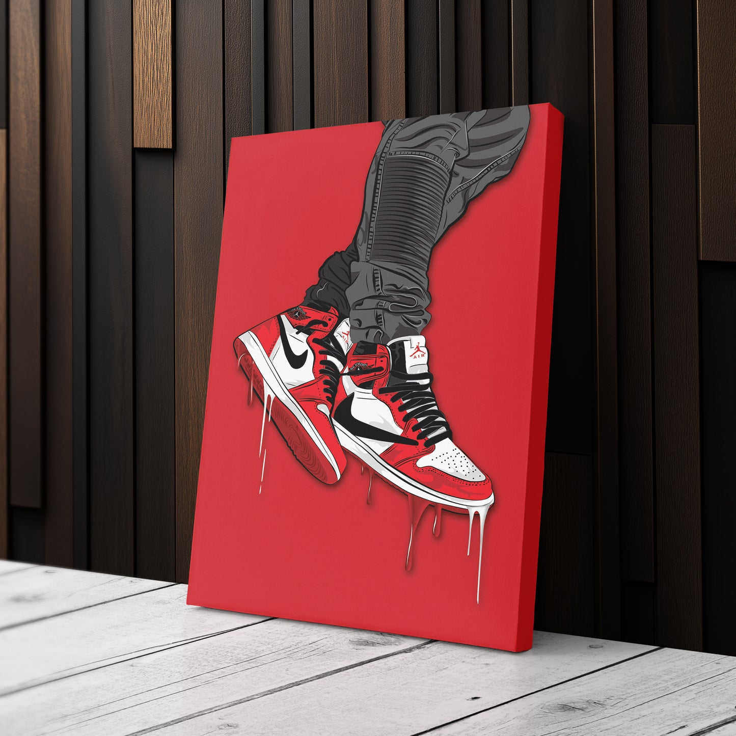 Air Jordan 1 Mid Classic Canvas Print | Sneakerhead Wall Art