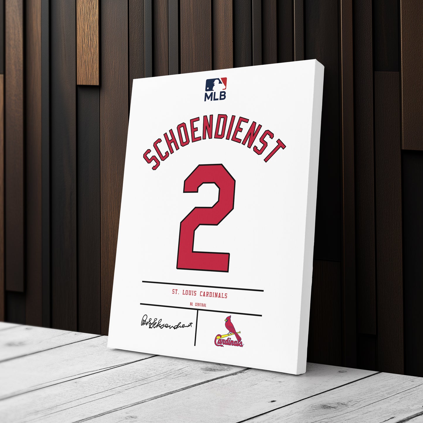Red Schoendienst St. Louis Cardinals Jersey Canvas Wall Art