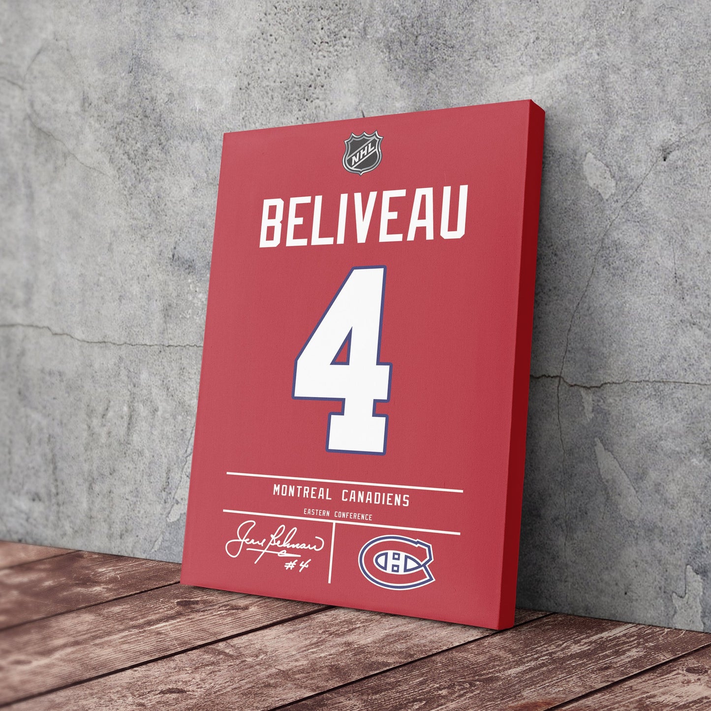 Jean Beliveau Canadiens Jersey Canvas Print | Wall Art Decor