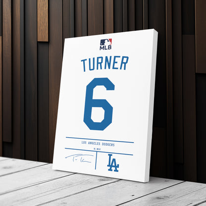 Trea Turner Dodgers Jersey Canvas Print | Wall Art Decor