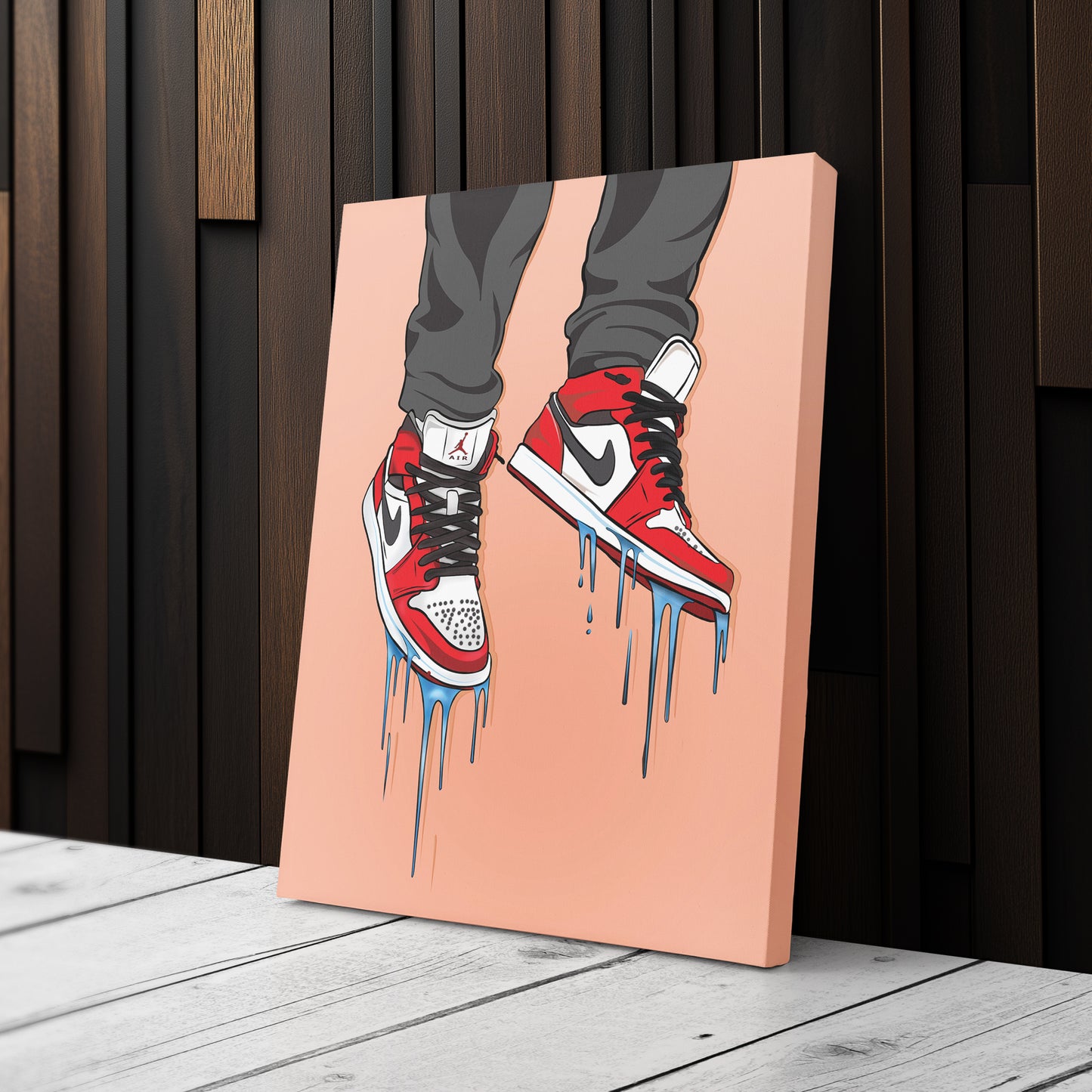 Air Jordan 1 Mid Classic Poster Painting Canvas Print  Sneakerhead Wall Art