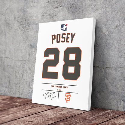 Buster Posey Giants Jersey Canvas Print | Wall Art Decor