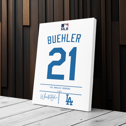 Walker Buehler Dodgers Jersey Canvas Print | Wall Art Decor