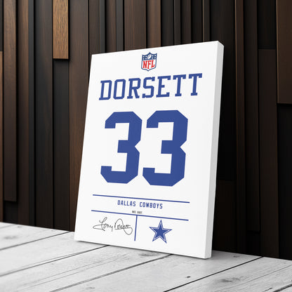 Tony Dorsett Cowboys Jersey Canvas Print | Wall Art Decor