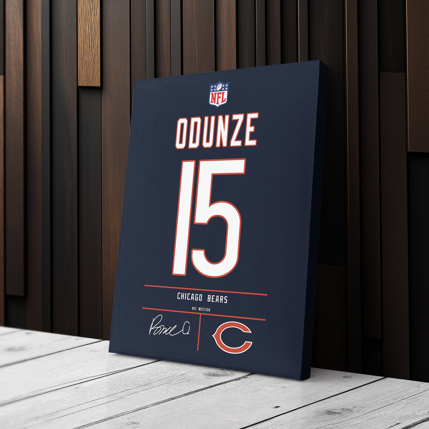 Rome Odunze Bears Jersey Canvas Print | Wall Art Decor