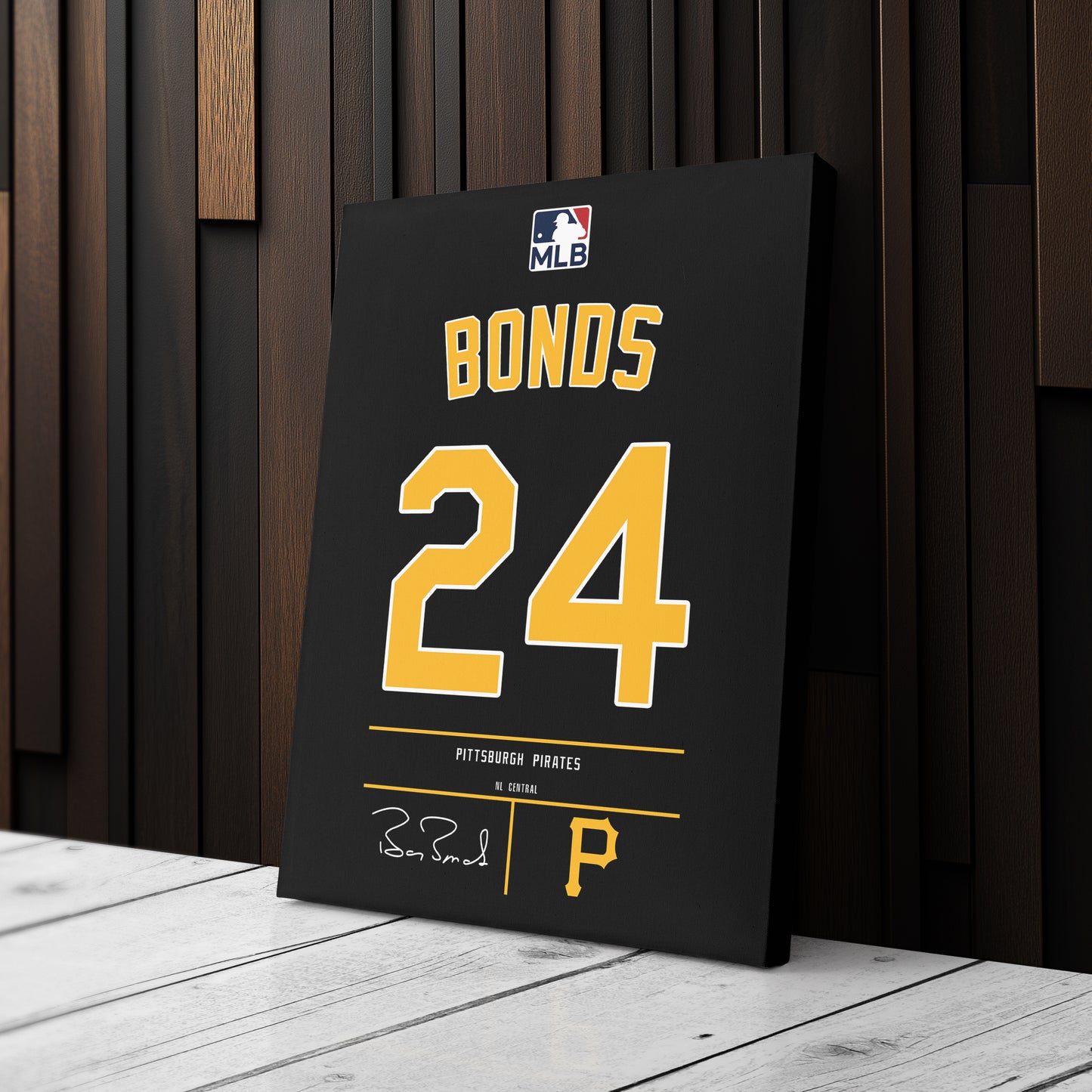 Barry Bonds Pittsburgh Pirates Black Jersey Canvas Wall Art