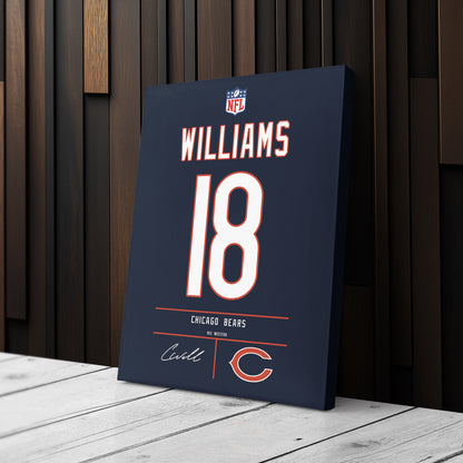Caleb Williams Bears Jersey Canvas Print | Wall Art Decor